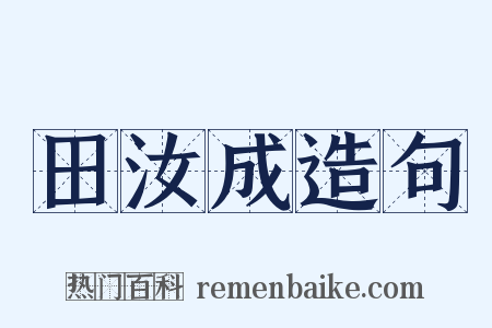 田汝成造句是什么意思的图片